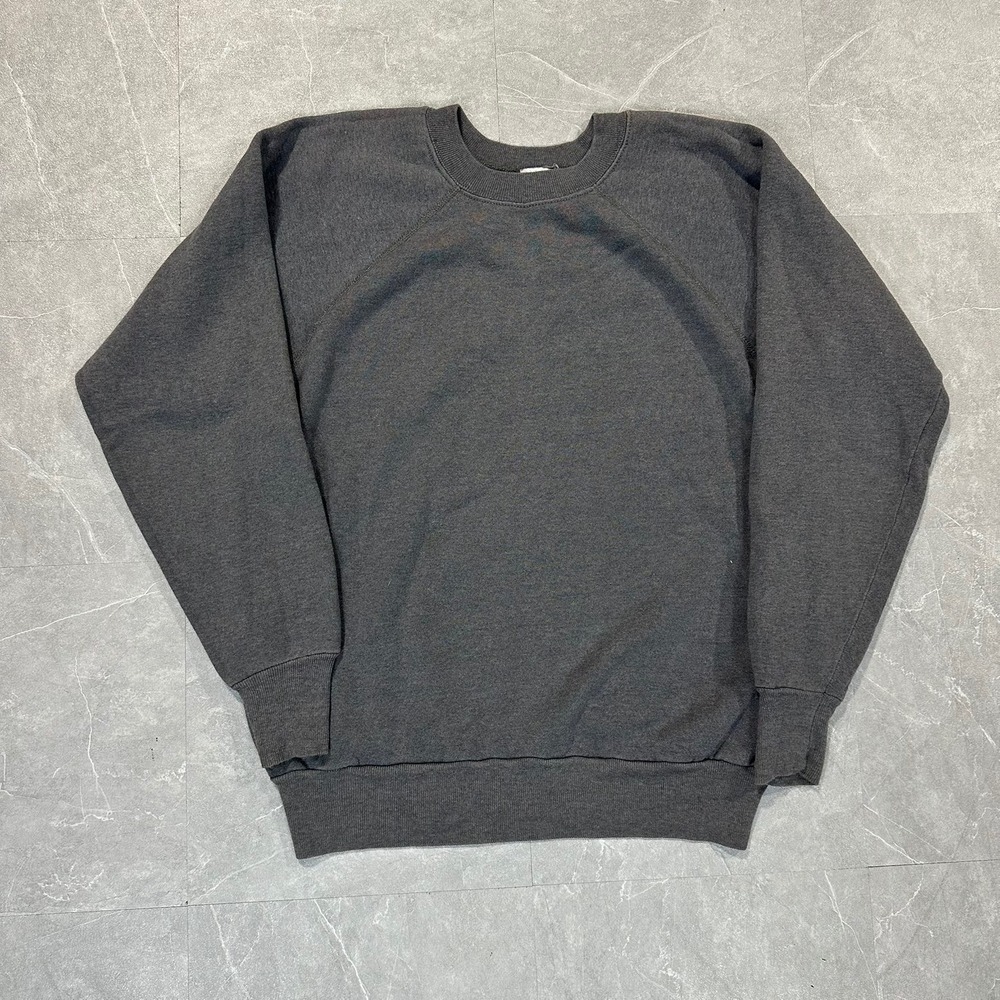 Vintage 20/20 Sport Sweatshirt Mens XL Gray Blank Raglan Made in USA Fleece 4866